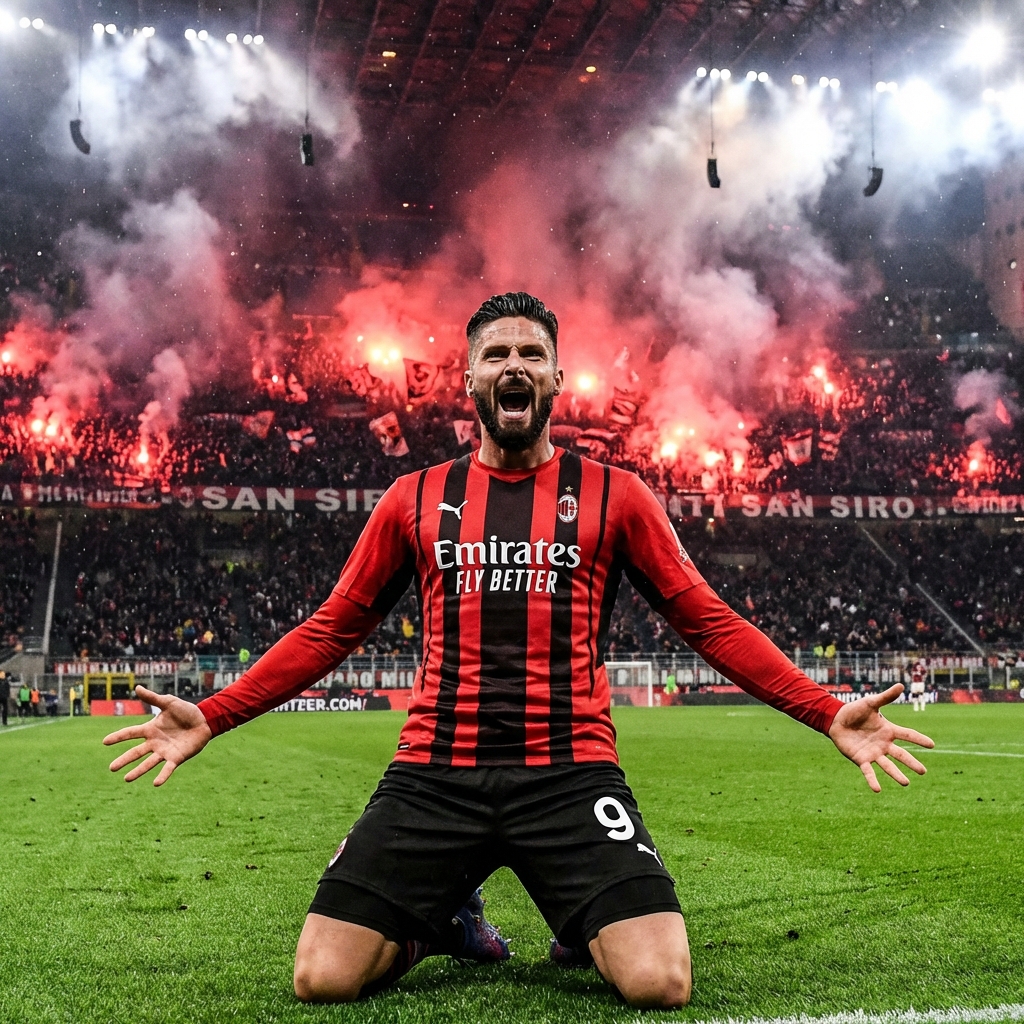 Santiago Giménez celebración San Siro